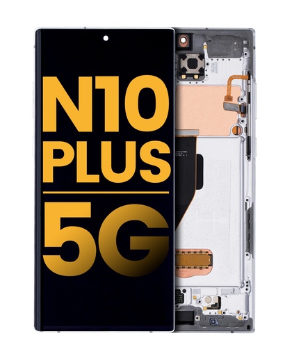 OLED Assembly With Frame Compatible For Samsung Galaxy Note 10 Plus / 5G (Refurbished) (Aura White)