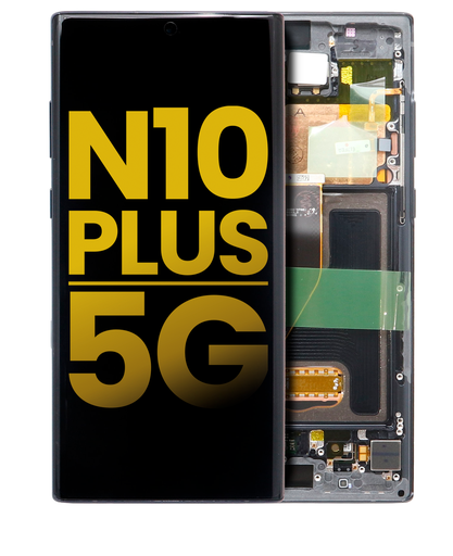 OLED Assembly With Frame Compatible For Samsung Galaxy Note 10 Plus / 5G (Refurbished) (Aura Black)