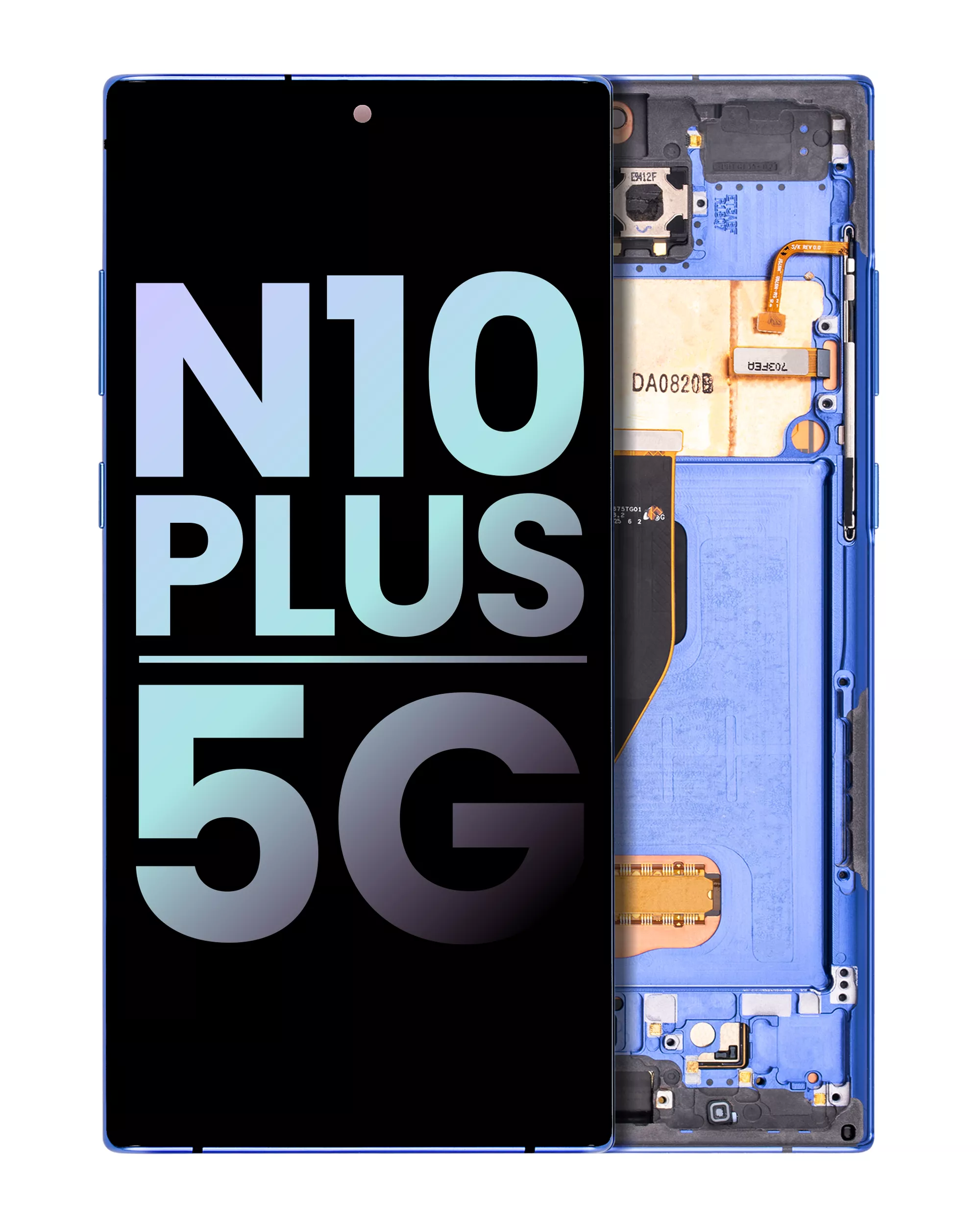 OLED Assembly With Frame Compatible For Samsung Galaxy Note 10 Plus / 5G (Service Pack) (Aura Blue)
