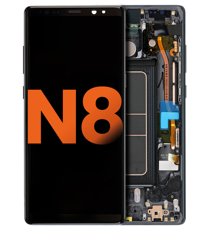 OLED Assembly With Frame Compatible For Samsung Galaxy Note 8 (Blemish: Grade A) (Midnight Black)