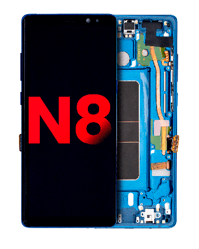 OLED Assembly With Frame Compatible For Samsung Galaxy Note 8 (Aftermarket Plus) (Deep sea Blue)