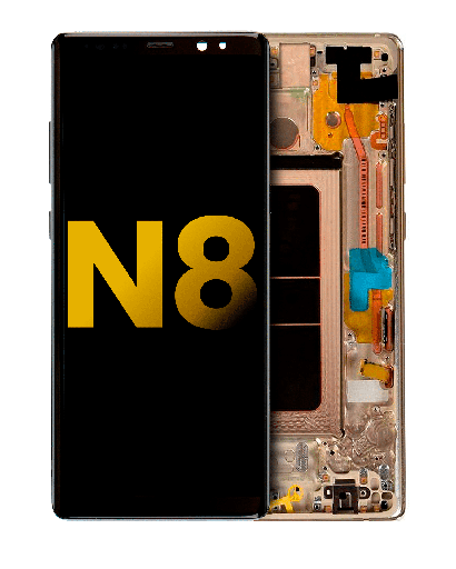 OLED Assembly With Frame Compatible For Samsung Galaxy Note 8 (Refurbished) (Maple Gold)