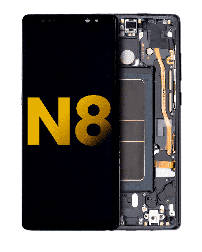 OLED Assembly With Frame Compatible For Samsung Galaxy Note 8 (Refurbished) (Midnight Black)
