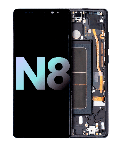 OLED Assembly With Frame Compatible For Samsung Galaxy Note 8 (Service Pack) (Midnight Black)