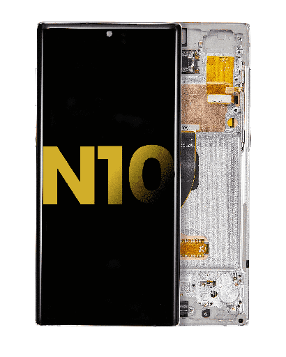OLED Assembly With Frame Compatible For Samsung Galaxy Note 10 (Refurbished) (Aura White)