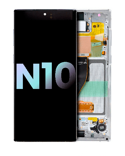 OLED Assembly With Frame Compatible For Samsung Galaxy Note 10 (Service Pack) (Aura White)