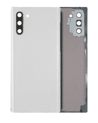 Back Cover Glass With Camera Lens Compatible For Samsung Galaxy Note 10 (No Logo) (Aftermarket Plus) (Aura White)