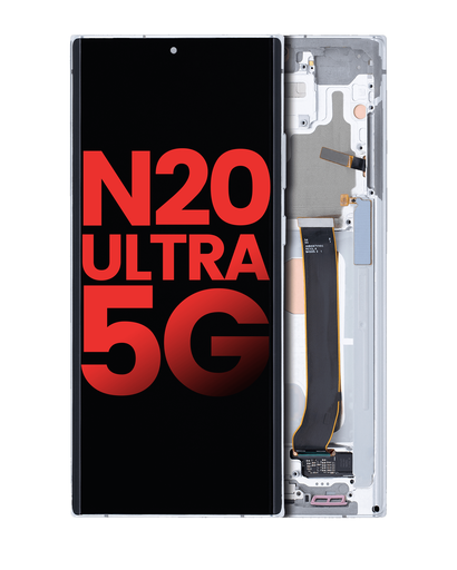 OLED Assembly With Frame Compatible For Samsung Galaxy Note 20 Ultra 5G (Aftermarket Plus) (Mystic White)