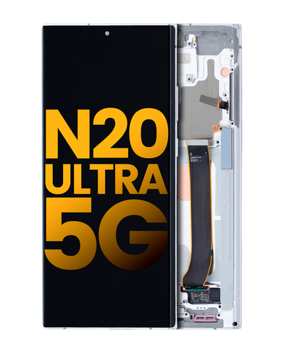 OLED Assembly With Frame Compatible For Samsung Galaxy Note 20 Ultra 5G (Refurbished) (Mystic White)