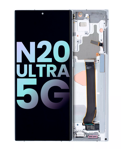 OLED Assembly With Frame Compatible For Samsung Galaxy Note 20 Ultra 5G (Service Pack) (Mystic White)