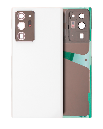 Back Cover Glass With Camera Lens Compatible For Samsung Galaxy Note 20 Ultra (No Logo) (Aftermarket Plus) (Mystic White)