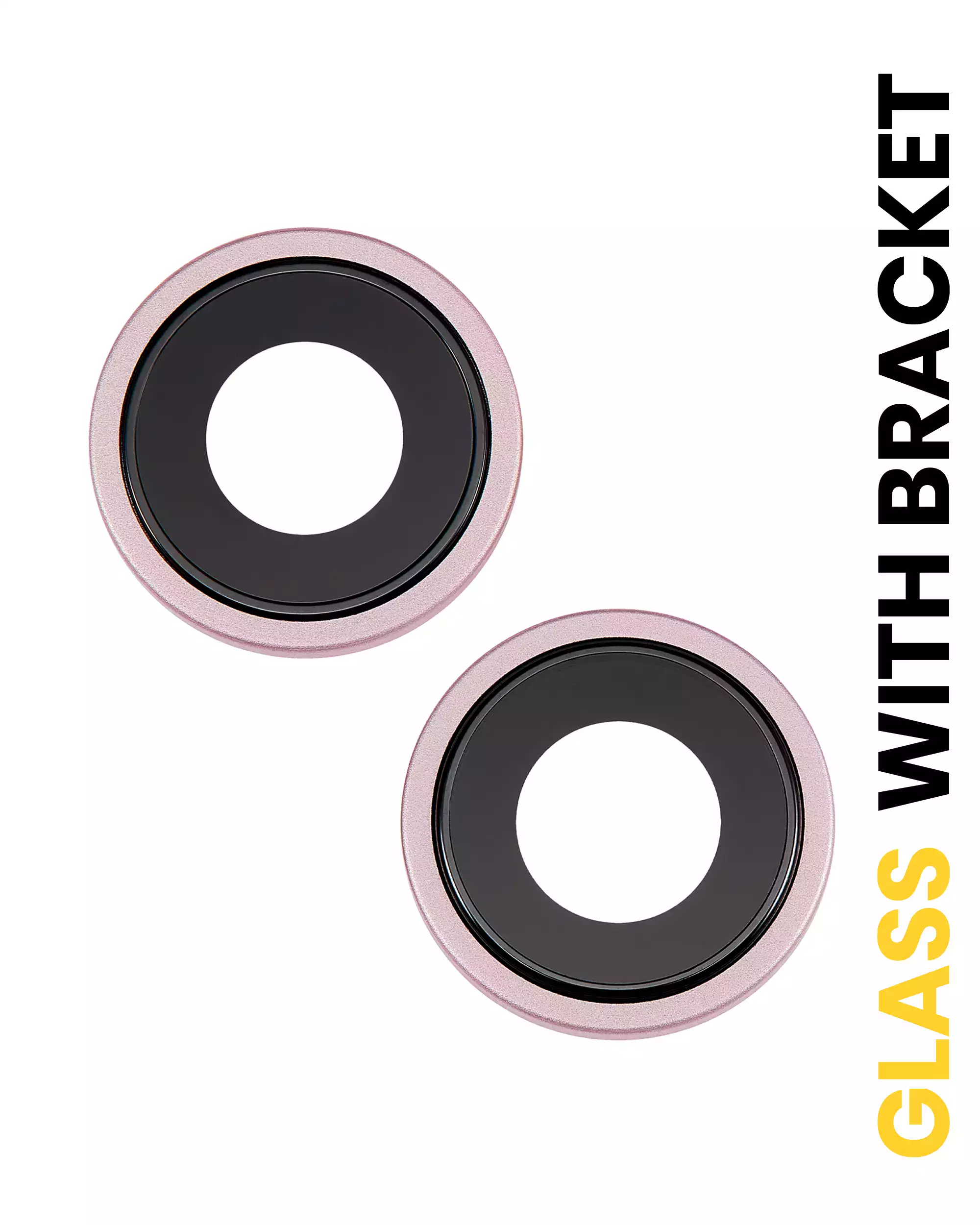Back Camera Lens With Bracket &amp; Bezel Compatible For iPhone 15 / 15 Plus (2 Piece Set) (Premium) (Pink)