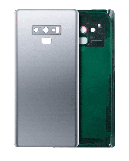 Back Cover Glass With Camera Lens Compatible For Samsung Galaxy Note 9 (No Logo) (Aftermarket Plus) (Cloud Silver)
