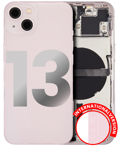 Back Housing W/ Small Components Pre-Installed Compatible For iPhone 13 (International Version) (Used OEM Pull: Grade B) (Pink)