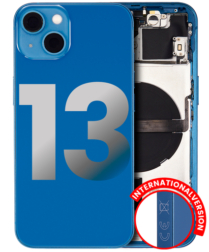 Back Housing W/ Small Components Pre-Installed Compatible For iPhone 13 (International Version) (Used OEM Pull: Grade B) (Blue)