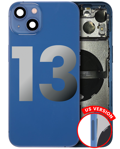 Back Housing W/ Small Components Pre-Installed Compatible For iPhone 13 (US Version) (Used OEM Pull: Grade B) (Blue)