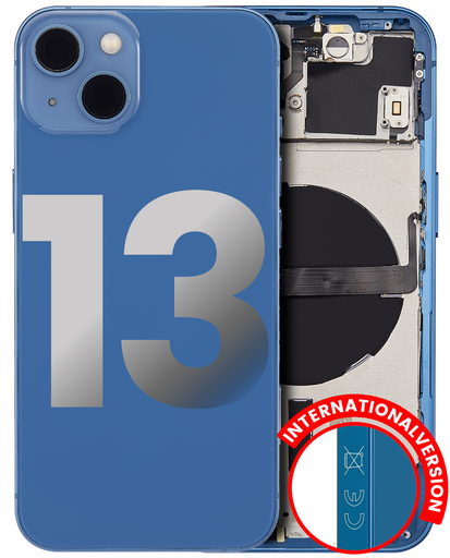 Back Housing W/ Small Components Pre-Installed Compatible For iPhone 13 (International Version) (Used OEM Pull: Grade A) (Blue)