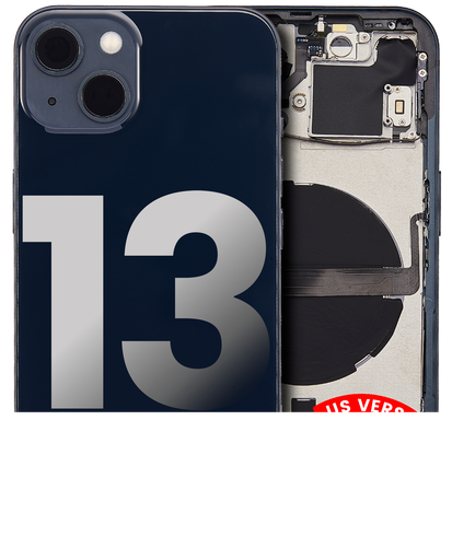 Back Housing W/ Small Components Pre-Installed Compatible For iPhone 13 (US Version) (Used OEM Pull: Grade A) (Midnight)