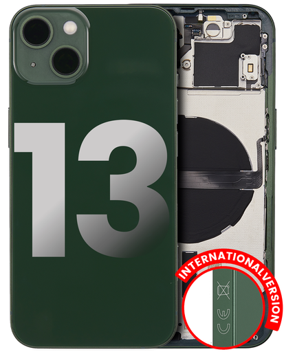 Back Housing W/ Small Components Pre-Installed Compatible For iPhone 13 (International Version) (Used OEM Pull: Grade A) (Green)