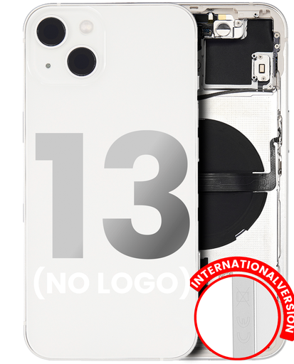 Back Housing W/ Small Components Pre-Installed Compatible For iPhone 13 (No Logo) (Aftermarket Plus) (International Version) (Starlight)