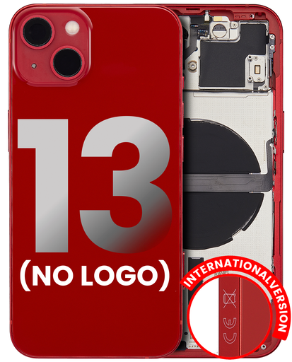 Back Housing W/ Small Components Pre-Installed Compatible For iPhone 13 (No Logo) (Aftermarket Plus) (International Version) (Red)