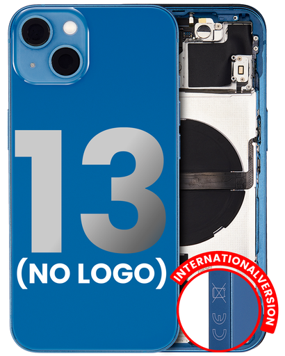 Back Housing W/ Small Components Pre-Installed Compatible For iPhone 13 (No Logo) (Aftermarket Plus) (International Version) (Blue)