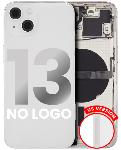 Back Housing W/ Small Components Pre-Installed Compatible For iPhone 13 (US Version) (No Logo) (Aftermarket Plus) (Starlight)