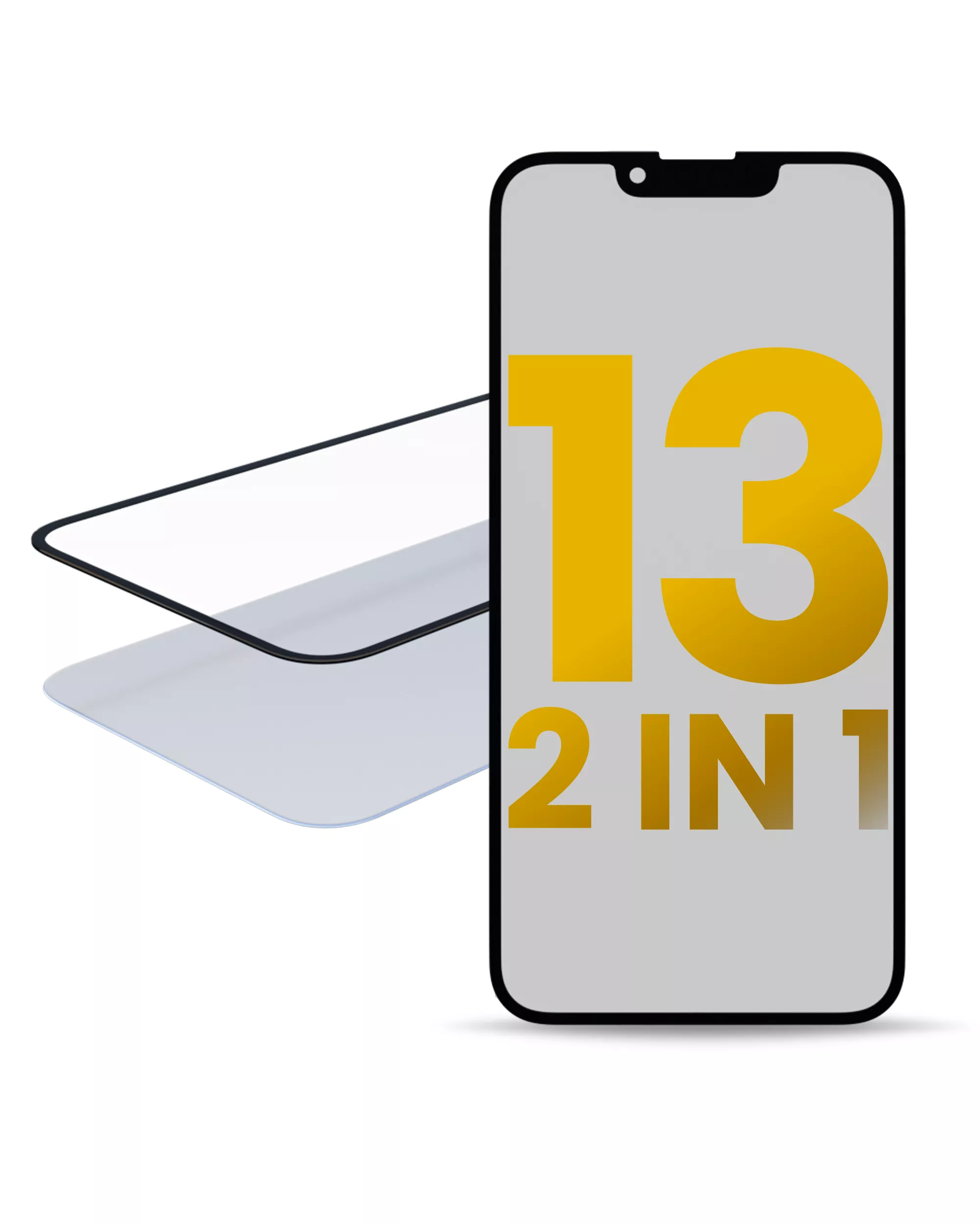 2 in 1 With Frame Included (Front Glass + OCA Pre-Installed) Compatible For iPhone 13 (OCA Master)