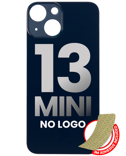 Back Glass With 3M Adhesive Compatible For iPhone 13 Mini (No Logo / Large Camera Hole) (Midnight)