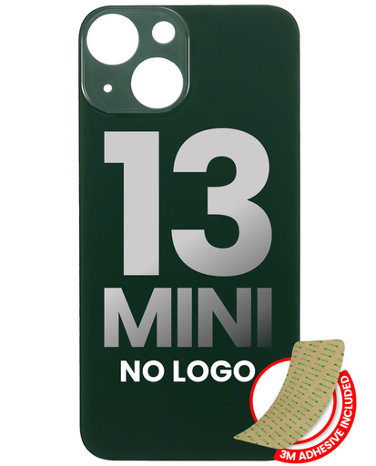 Back Glass With 3M Adhesive Compatible For iPhone 13 Mini (No Logo / Large Camera Hole) (Green)