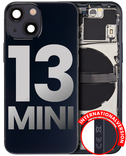 Back Housing W/ Small Components Pre-Installed Compatible For iPhone 13 Mini (International Version) (Used OEM Pull: Grade C) (Midnight)