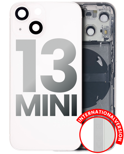 Back Housing W/ Small Components Pre-Installed Compatible For iPhone 13 Mini (International Version) (Used OEM Pull: Grade C) (Starlight)