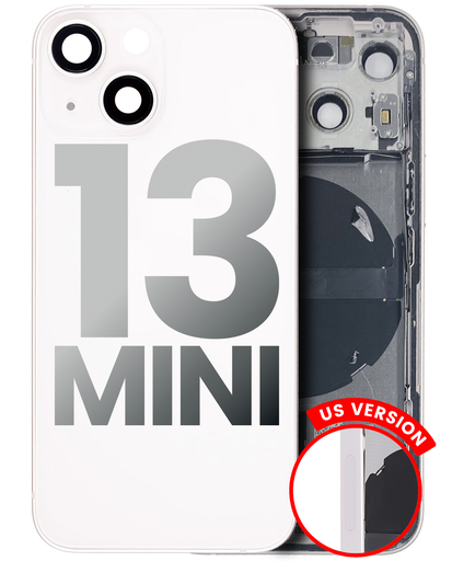 Back Housing W/ Small Components Pre-Installed Compatible For iPhone 13 Mini (US Version) (Used OEM Pull: Grade C) (Starlight)