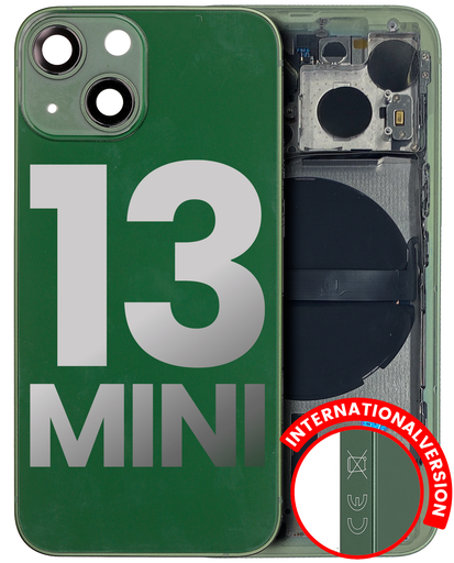 Back Housing W/ Small Components Pre-Installed Compatible For iPhone 13 Mini (International Version) (Used OEM Pull: Grade B) (Green)