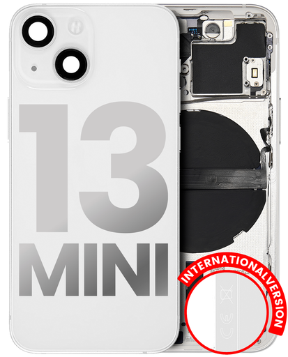 Back Housing W/ Small Components Pre-Installed Compatible For iPhone 13 Mini (International Version) (Used OEM Pull: Grade B) (Starlight)