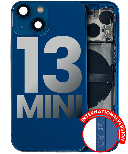 Back Housing W/ Small Components Pre-Installed Compatible For iPhone 13 Mini (International Version) (Used OEM Pull: Grade B) (Blue)