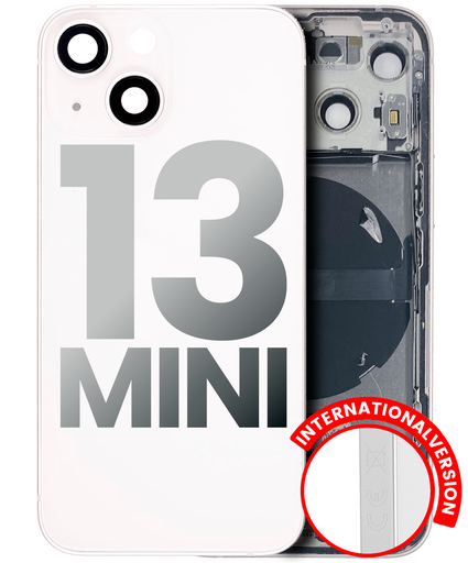 Back Housing W/ Small Components Pre-Installed Compatible For iPhone 13 Mini (International Version) (Used OEM Pull: Grade A) (Starlight)