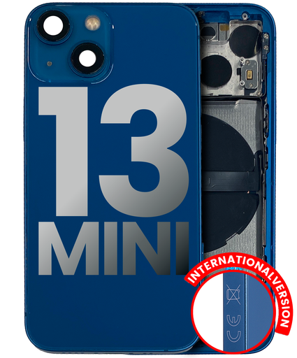 Back Housing W/ Small Components Pre-Installed Compatible For iPhone 13 Mini (International Version) (Used OEM Pull: Grade A) (Blue)