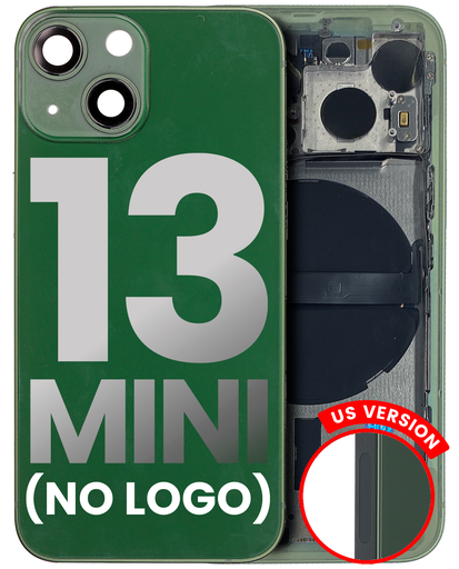 Back Housing W/ Small Components Pre-Installed Compatible For iPhone 13 Mini (No Logo) (Aftermarket Plus) (US Version) (Green)