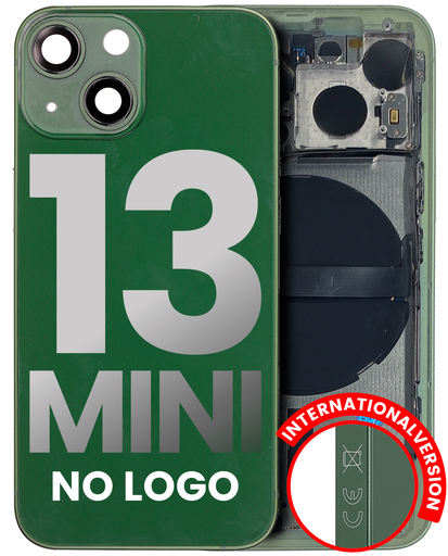 Back Housing W/ Small Components Pre-Installed Compatible For iPhone 13 Mini (No Logo) (Aftermarket Plus) (International Version) (Green)