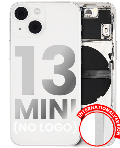 Back Housing W/ Small Components Pre-Installed Compatible For iPhone 13 Mini (No Logo) (Aftermarket Plus) (International Version) (Starlight)