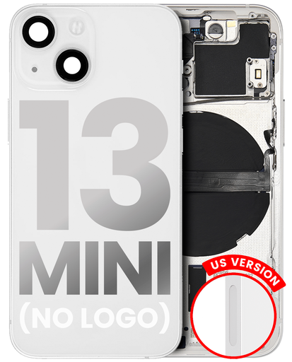 Back Housing W/ Small Components Pre-Installed Compatible For iPhone 13 Mini (US Version) (No Logo) (Aftermarket Plus) (Starlight)