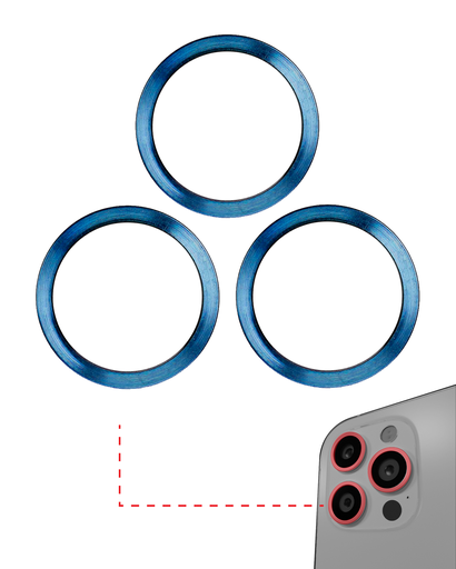 Back Camera Bezel Ring Only Compatible For iPhone 12 Pro Max (Pacific Blue) (3 Piece Set) (10 Pack)