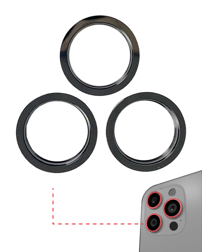 Back Camera Bezel Ring Only Compatible For iPhone 12 Pro Max (Graphite) (3 Piece Set) (10 Pack)
