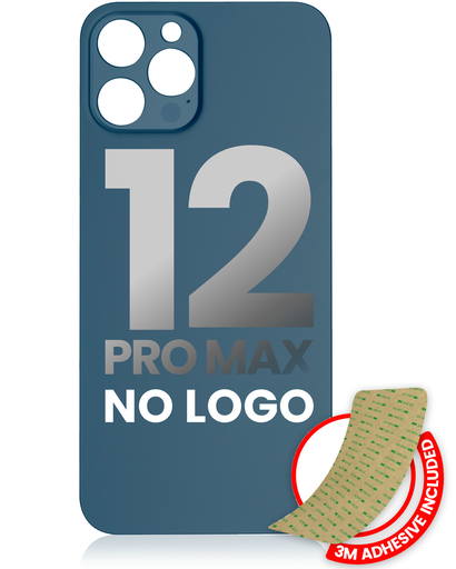 Back Glass With 3M Adhesive Compatible For iPhone 12 Pro Max (No Logo / Large Camera Hole) (Pacific Blue)
