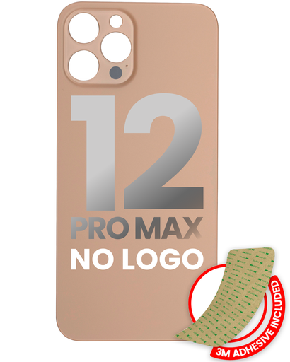 Back Glass With 3M Adhesive Compatible For iPhone 12 Pro Max (No Logo / Large Camera Hole) (Gold)