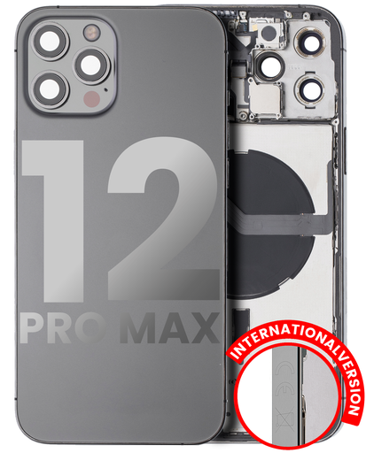 Back Housing W/ Small Components Pre-Installed Compatible For iPhone 12 Pro Max (International Version) (Used OEM Pull: Grade B) (Graphite)
