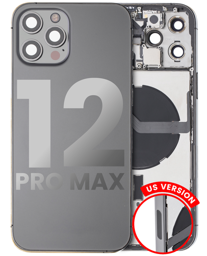 Back Housing W/ Small Components Pre-Installed Compatible For iPhone 12 Pro Max (US Version) (Used OEM Pull: Grade B) (Graphite)