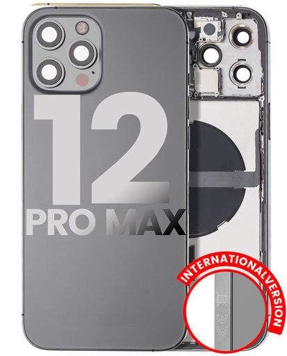Back Housing W/ Small Components Pre-Installed Compatible For iPhone 12 Pro Max (International Version) (Used OEM Pull: Grade A) (Graphite)