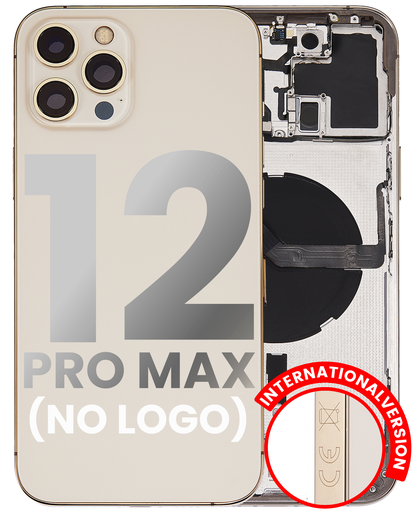 Back Housing W/ Small Components Pre-Installed Compatible For iPhone 12 Pro Max (No Logo) (Aftermarket Plus) (International Version) (Gold)